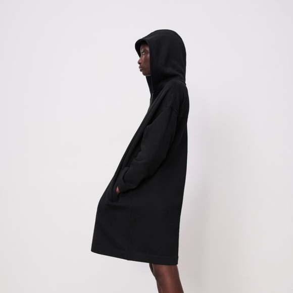 Zara oversized cotton plush coat with hood - Picture 2 of 8